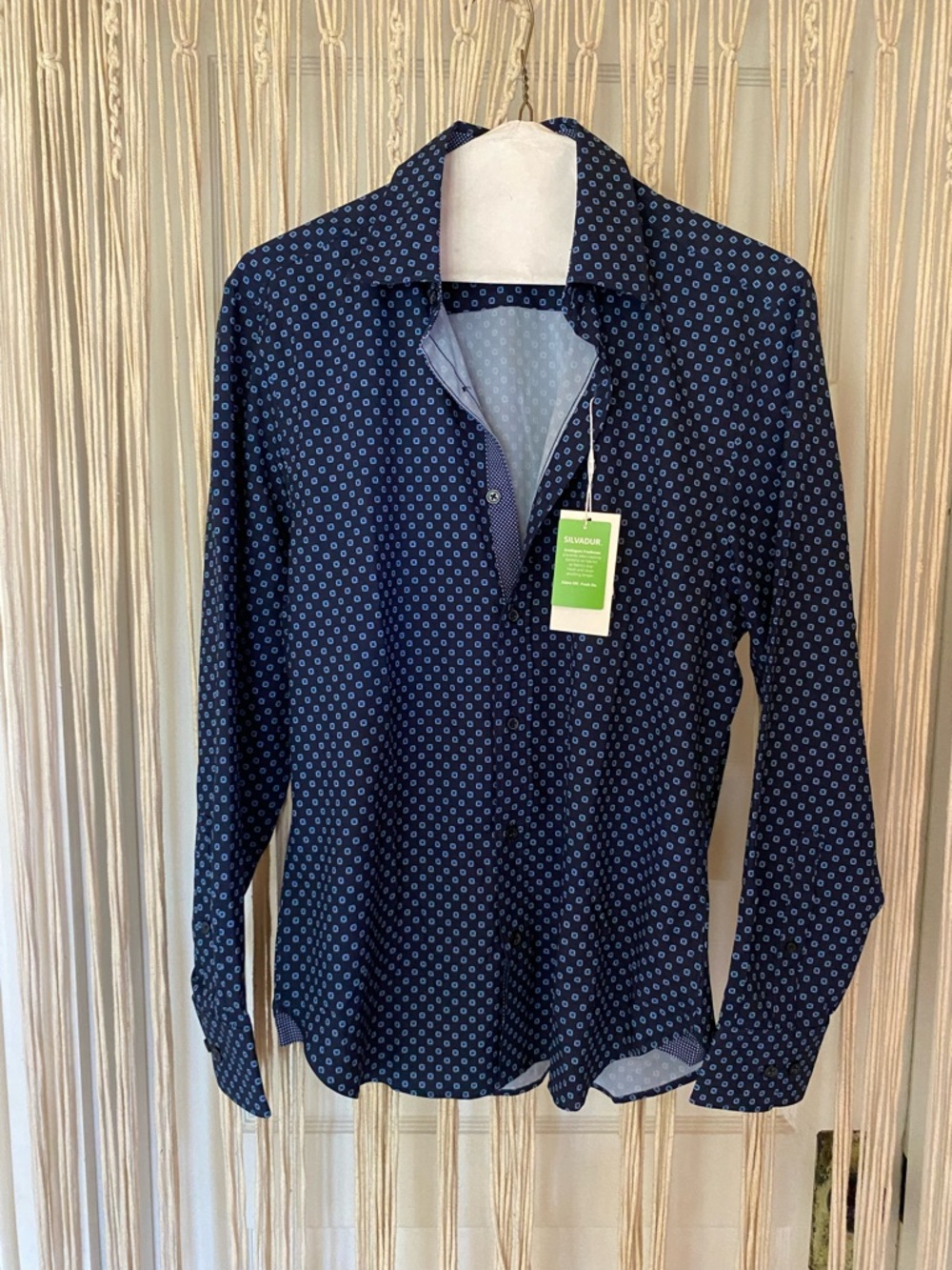 Blue Mens Button-Up Shirt- New size small